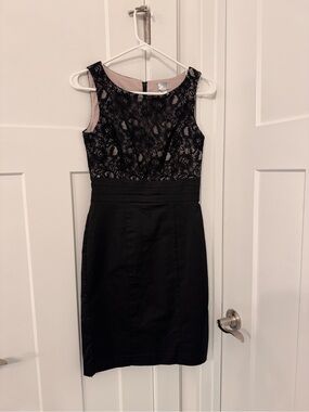 Black Lace Bodice Sheath Dress